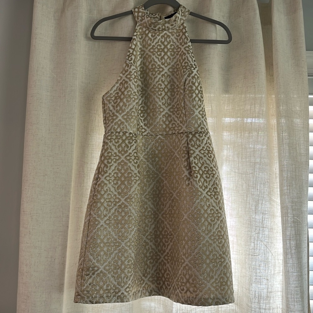 Aakaa gold mini dress